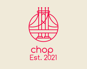 Manhattan Bridge Line Art  logo design