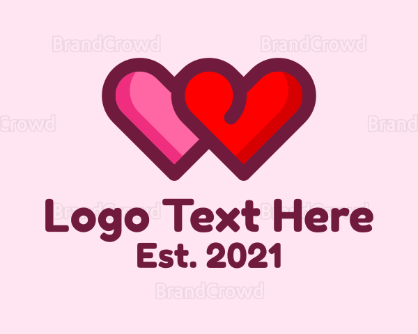 Valentine Couple Hearts Logo