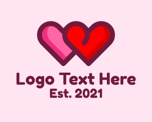 Pair - Valentine Couple Hearts logo design