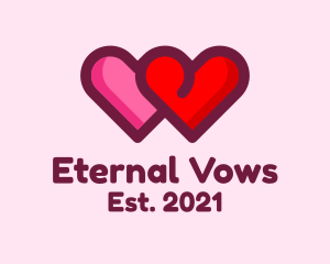 Marriage - Valentine Couple Hearts logo design