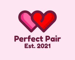 Matchmaking - Valentine Couple Hearts logo design