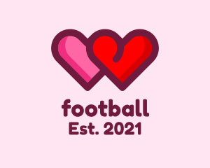 Valentine - Valentine Couple Hearts logo design