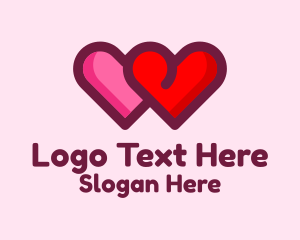 Valentine Couple Hearts Logo