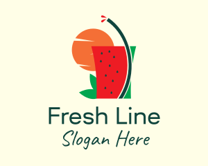 Sunset Watermelon Juice  logo design