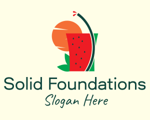 Juice Stand - Sunset Watermelon Juice logo design