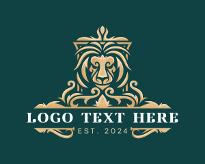 Vip - Lion Elegant Shield logo design