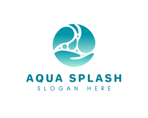 Hand Water Splash logo design