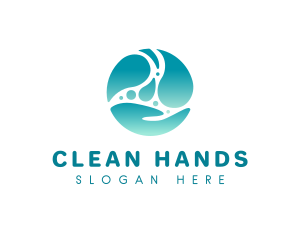 Sanitizers - Hand Water Splash logo design