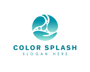 Hand Water Splash logo design