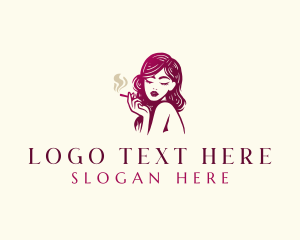 Smoking - Sexy Lady Smoker logo design