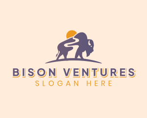 Mountain Wild Bison logo design