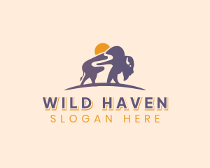 Mountain Wild Bison logo design