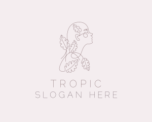 Tropical Leaf Woman  logo design