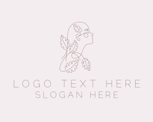Massage - Tropical Leaf Woman logo design