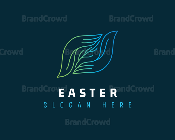 Gradient Leaf Hand Logo