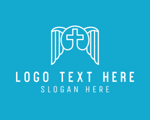 Worship - Holy Angel Crucifix logo design