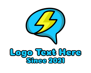 Powerplant - Lightning Brain Chat logo design