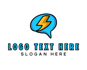 Electrician - Lightning Brain Chat logo design