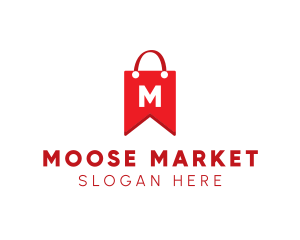 Bookmark Market Bag  logo design