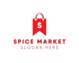 Bookmark Market Bag  logo design