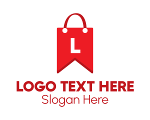 Shop - Bookmark Shopping Bag logo design