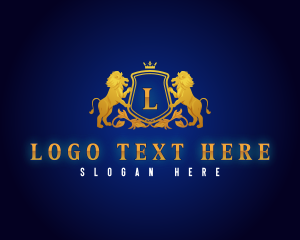 Luxury - Regal Lion Shield logo design