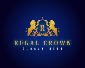 Regal Lion Shield logo design