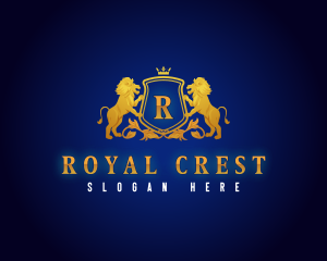 Heraldic - Regal Lion Shield logo design