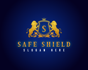 Regal Lion Shield logo design