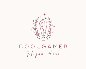 Glamorous - Moon Crystal Wreath logo design