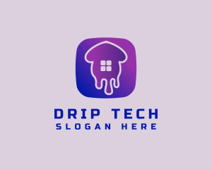 House Paint Drip logo design