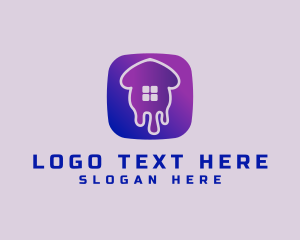 Land Developer - House Paint Drip logo design