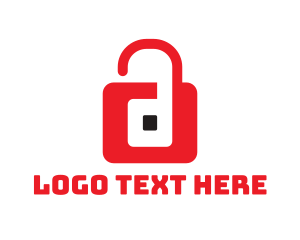 Anti Virus - Red D Padlock logo design