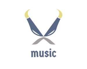 Viking Horns Mustache Logo