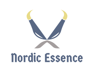 Nordic - Viking Horns Mustache logo design