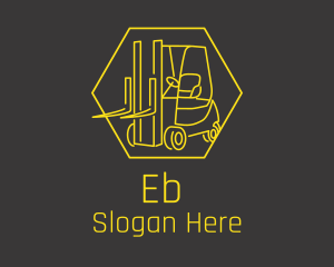 Yellow Forklift Truck Logo