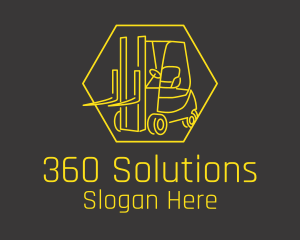 Yellow Forklift Truck logo design