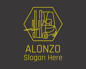 Yellow Forklift Truck logo design