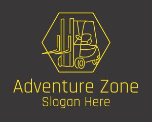 Yellow Forklift Truck logo design