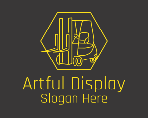 Yellow Forklift Truck logo design