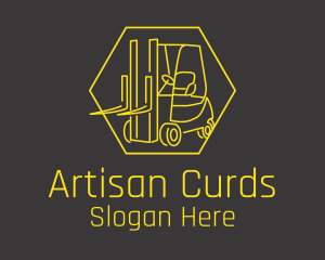 Yellow Forklift Truck logo design