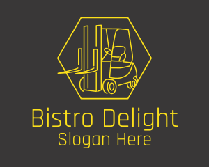 Yellow Forklift Truck logo design