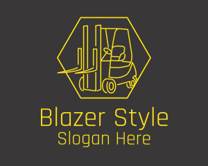 Yellow Forklift Truck logo design