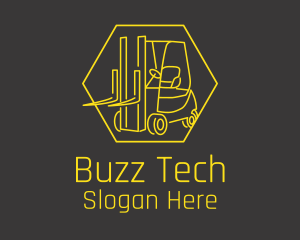 Yellow Forklift Truck logo design