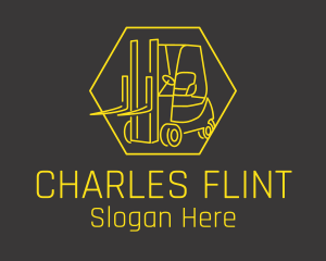 Yellow Forklift Truck logo design