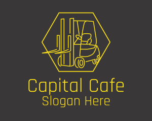 Yellow Forklift Truck logo design