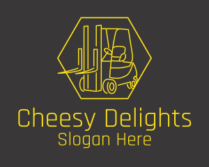 Yellow Forklift Truck logo design