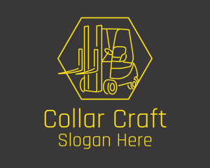 Yellow Forklift Truck logo design