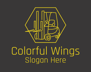 Yellow Forklift Truck logo design