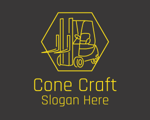 Yellow Forklift Truck logo design